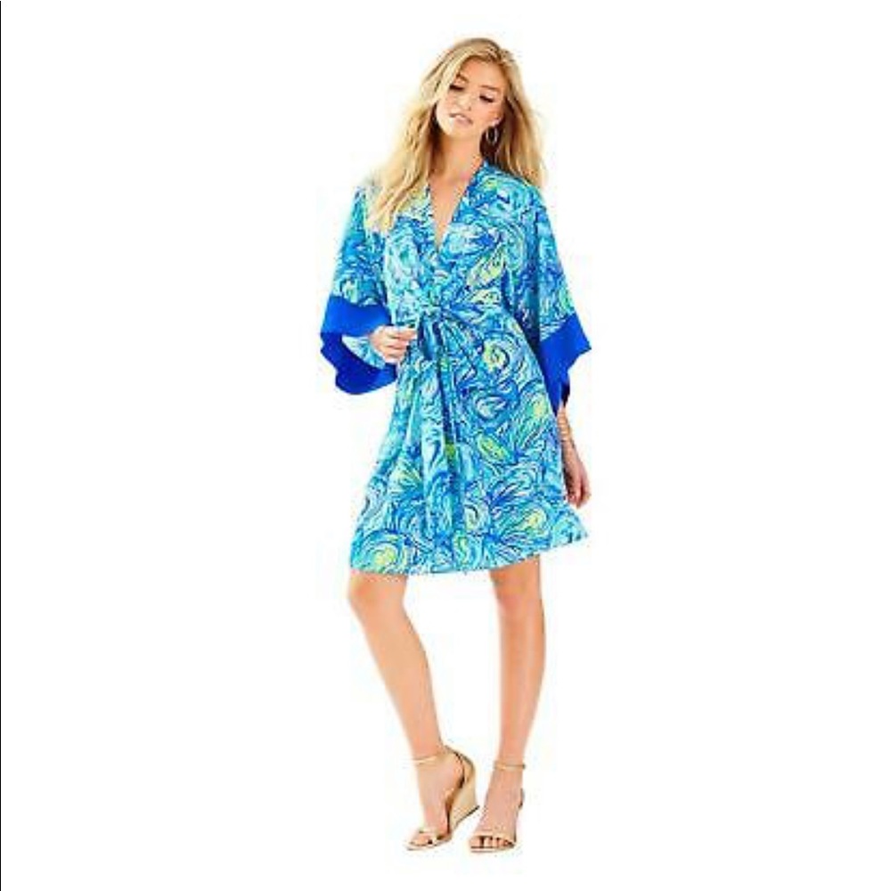 Lily Pulitzer Kimora Kimono sparkling blue dress